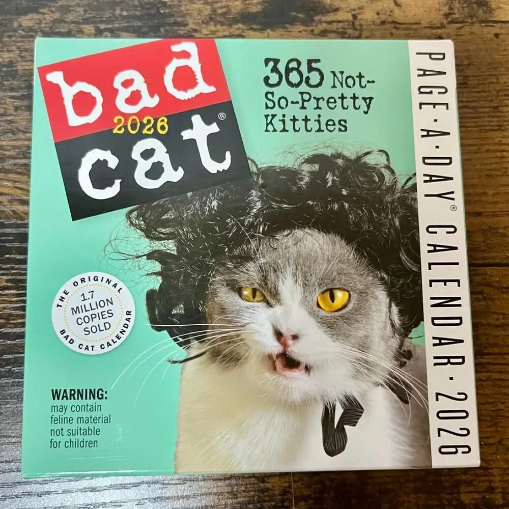 Bad Cat Page-A-Day 2026 Calendar 365 Not-So-Pretty Kitties New Sealed Desk Daily